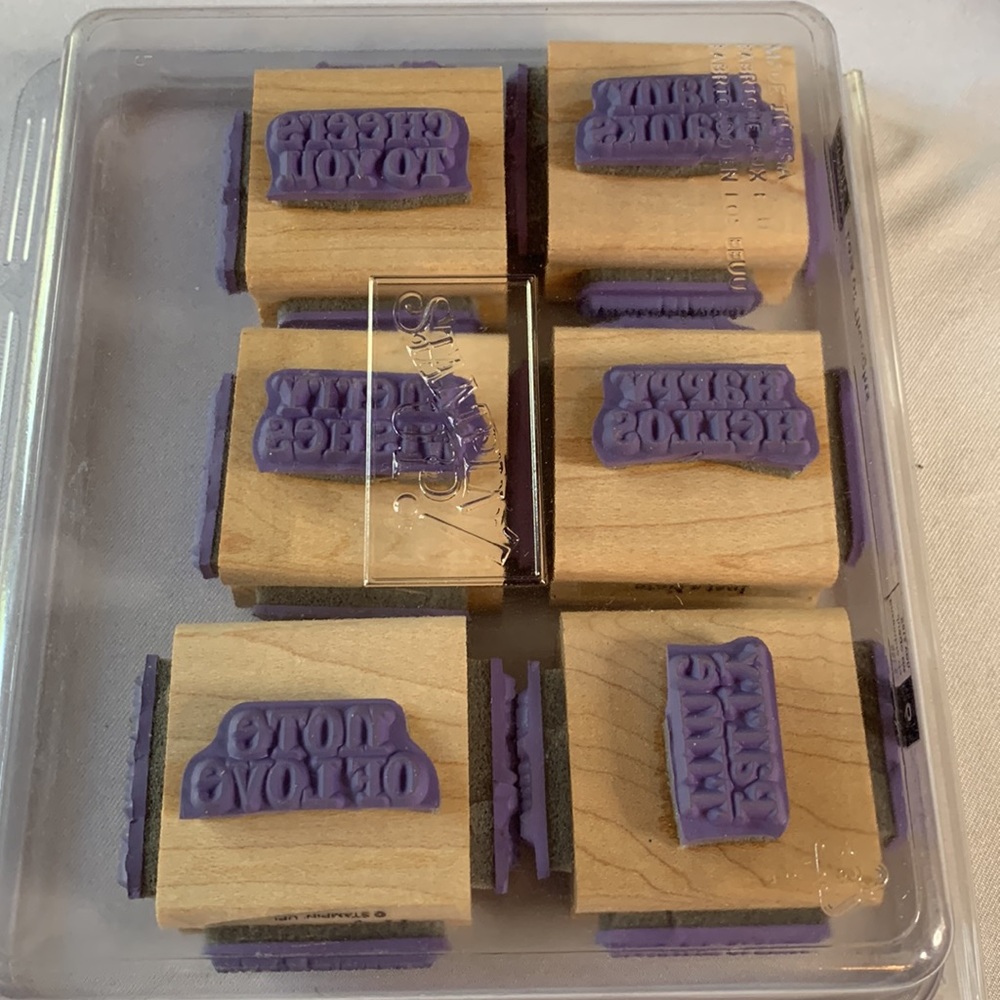 Stampin' Up LOTS OF THOUGHTS Mounted Wood Stamp Set RETIRED - Picture 2 of 3